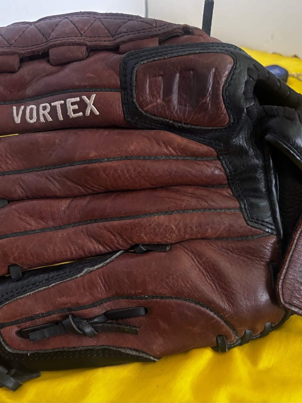 Vortex Kids Brown and Black Leather Baseball Glove